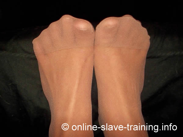 feet in nylon